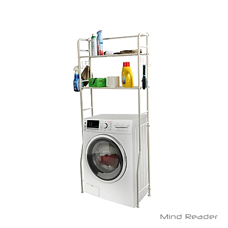 Mind Reader Laundry Stainless-Steel Utility Washing Machine Shelf, White