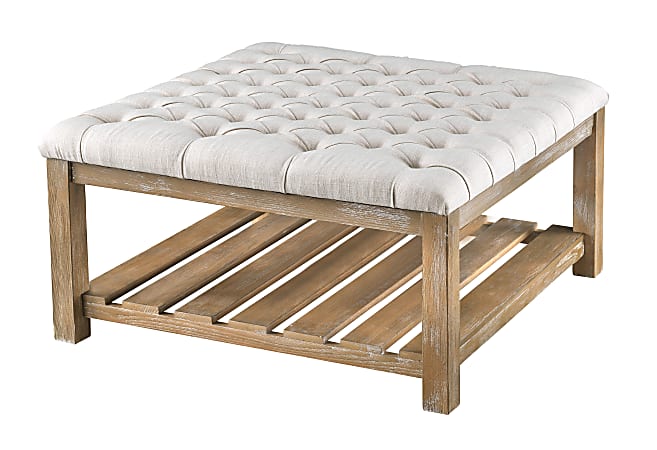 Coast to Coast Accent Cocktail Bench, Cream/Toffee