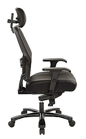 Office Star SPACE Black Leather Headrest