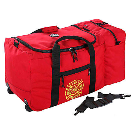 Ergodyne Arsenal 5005W Wheeled Fire & Rescue Gear Bag, 14"H x 14"W x 31"D, Red