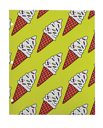 Divoga® 2-Pocket Paper Folder, Sweet Smarts Collection, Letter Size, Ice Cream Cone