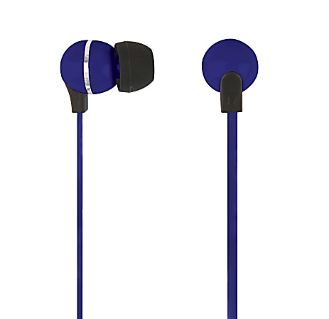 Ativa™ Plastic Earbud Headphones with Flat Cable, Blue