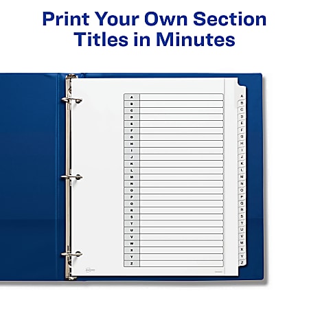 Avery® Extra-Wide A-Z Tab With Customizable Table of Contents Dividers ...
