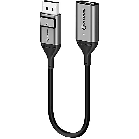 Alogic Ultra DisplayPort 1.4 to HDMI 2.0 Adapter - 4K 60Hz - ACTIVE - 20cm - 7.87" DisplayPort/HDMI A/V Cable for Audio/Video Device, Notebook, PC, TV, Monitor, Projector
