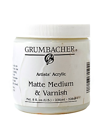 Grumbacher Artists' Acrylic Matte Medium And Varnish, 8 Oz