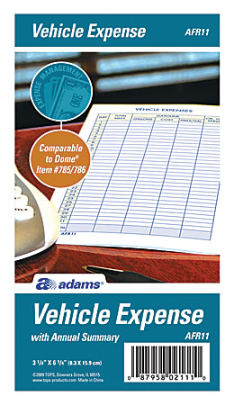 Pack Of 3 Adams Vehicle Mileage AFR10W Booklet