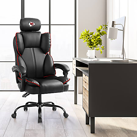 Imperial NFL Champ Ergonomic Faux Leather Computer Gaming Chair Kansas City Chiefs Office Depot