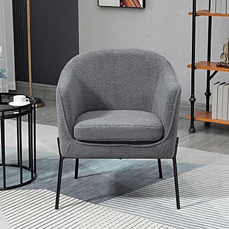 Glamour Home Ayame Boucle Fabric Accent Chair, Gray/Black