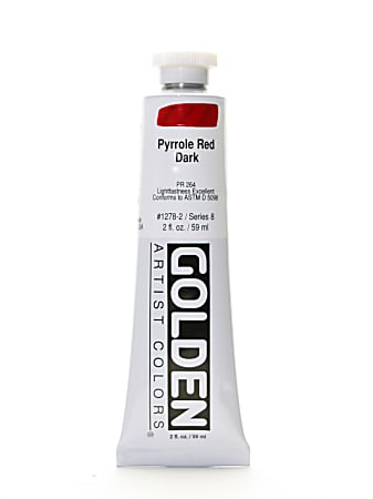 Golden Heavy Body Acrylic Paint, 2 Oz, Pyrrole Red Dark