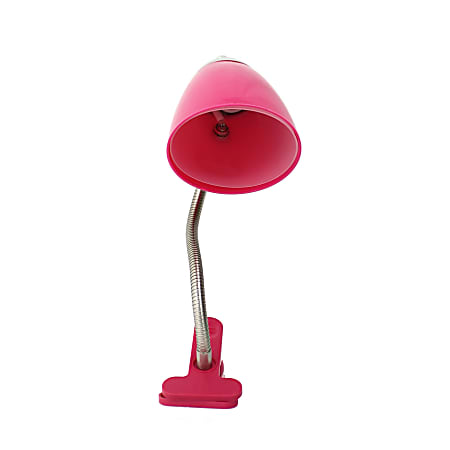 LimeLights Flossy Flexible Gooseneck Clip Desk Lamp Adjustable Pink Office Depot