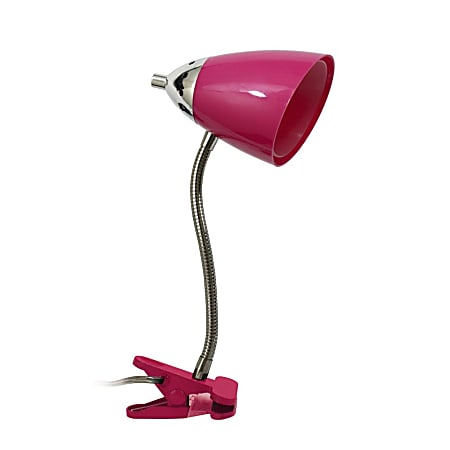 LimeLights Flossy Flexible Gooseneck Clip Desk Lamp Adjustable Pink Office Depot