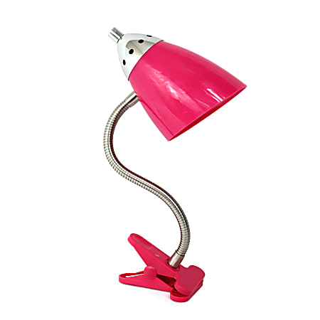 LimeLights Flossy Flexible Gooseneck Clip Desk Lamp, Adjustable, Pink