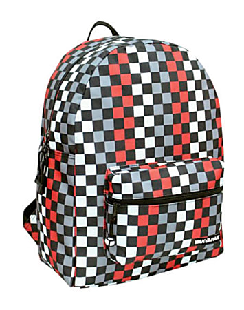 Yak Pak Metro Poly Vinyl Laptop Backpack, Checkerboard Red