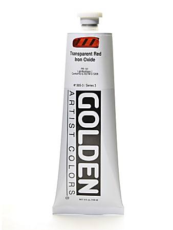 Golden Heavy Body Acrylic Paint, 5 Oz, Transparent Red Iron Oxide