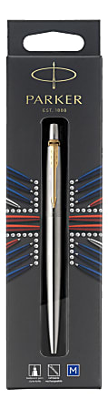 Parker® Jotter Ballpoint Pen, Medium Point, 0.7 mm, Silver/Gold Tone Barrel, Blue Ink