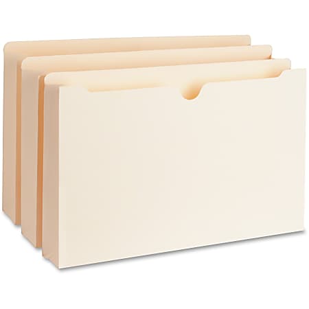 Business Source Straight Tab Cut Legal Recycled File Pocket - 8 1/2" x 14" - 2" Expansion - 11 pt. - Manila  - 10% Recycled - 50/Box - 65803