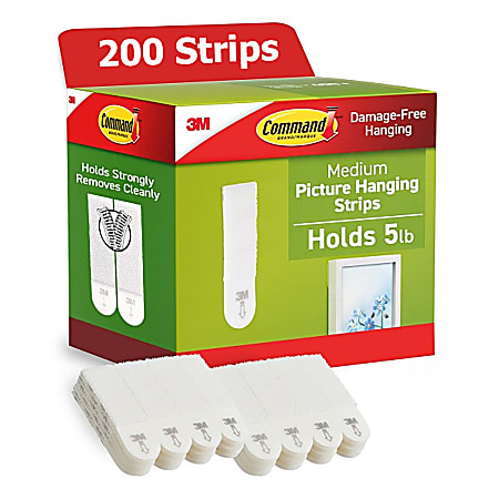 Command Medium Picture Hanging Strips Bulk Pack, 50-Pairs (100-Command Strips), Damage-Free, White