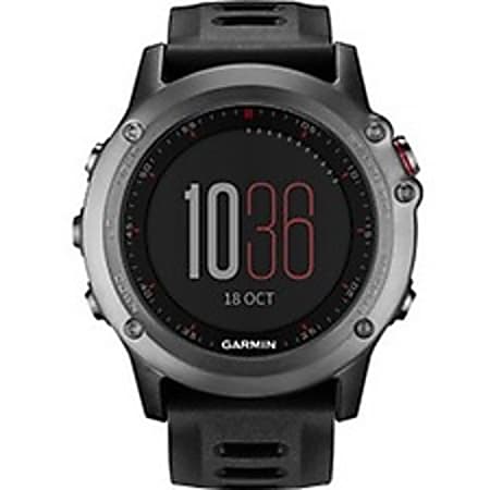 Garmin fenix 3 GPS Watch - Wrist - Digital Compass, Altimeter, Barometer, Accelerometer - 31.25 MB - 1.2" - 218 x 218 - Bluetooth - Gray, Red - Running, Tracking, Health & Fitness - Water Resistant