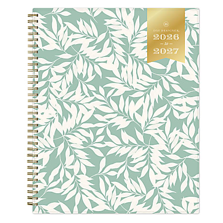 Planning Calendar DD Scattered Leaves Green PP 8.5x11 AY26&ndash;27