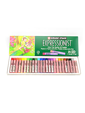 SAKURA Cray-Pas Expressionist Oil Pastel Set - Soft Oil Pastels for Artists - 25 Colors