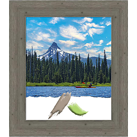 Amanti Art Fencepost Gray Wood Picture Frame, 27" x 31", Matted For 20" x 24"