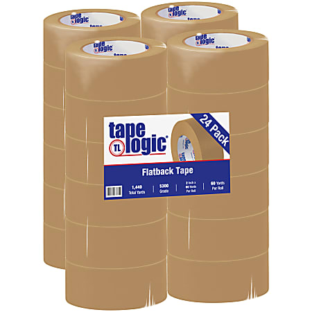 Tape Logic® Flatback Tape, 3" Core, 2" x 60 Yd., Kraft, Case Of 24