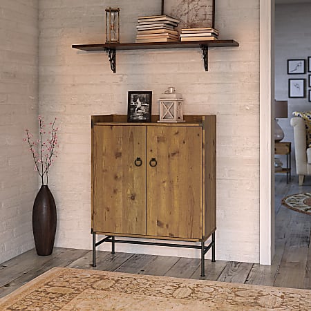 Kathy ireland home by bush furniture hot sale ironworks bar cabinet with wine storage