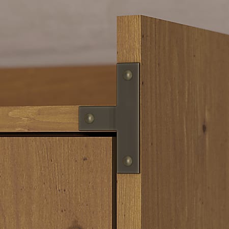 Kathy ireland home by bush furniture clearance ironworks bar cabinet with wine storage