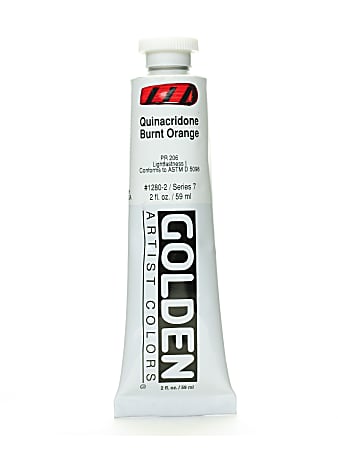 Golden Heavy Body Acrylic Paint, 2 Oz, Quinacridone Burnt Orange