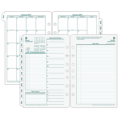FranklinCovey® Original Design™ Planner Refill, 5 1/2" x 8 1/2", 30% Recycled, 2 Pages Per Day, January-December 2017