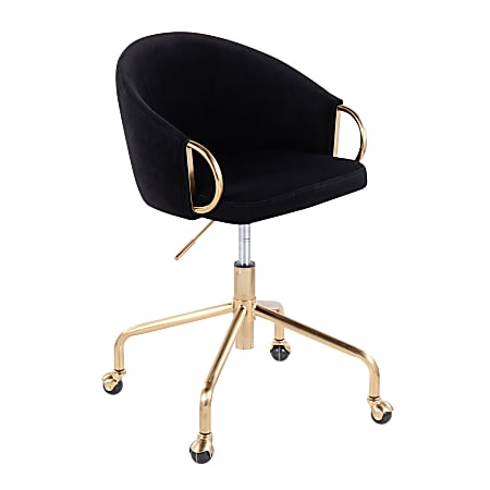 LumiSource Claire Task Chair, Black/Gold