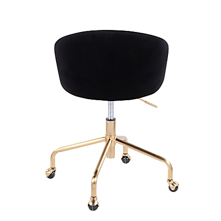 Velvet black online desk chair