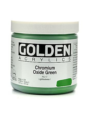 Golden Heavy Body Acrylic Paint, 16 Oz, Chromium Oxide Green