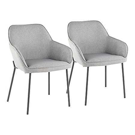 LumiSource Daniella Dining Chairs, Black/Gray, Set Of 2 Chairs