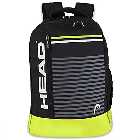 HEAD Headshot Backpack With 15" Laptop Pocket, Black/Yellow