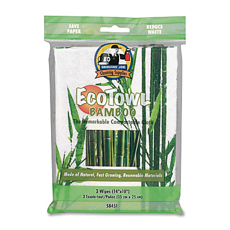 Genuine Joe Ecotowl Bamboo Cleaning Cloths, Pack Of 3