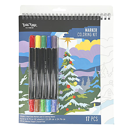 Brea Reese Marker Spiral Pad Set, Christmas Tree, Set Of 17 Pieces