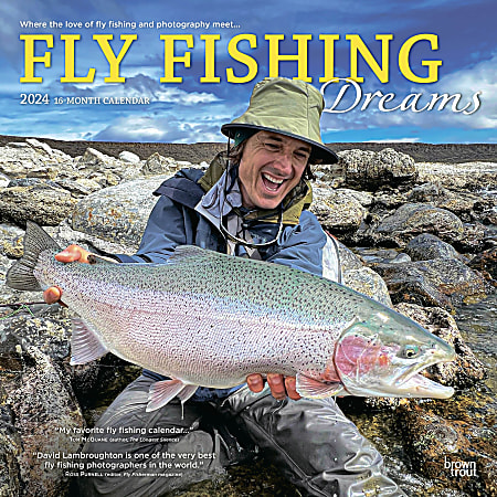 2024 BrownTrout Monthly Square Wall Calendar, 12" x 12", Fly Fishing Dreams, January to December