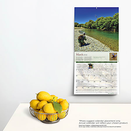 2024 BrownTrout Monthly Square Wall Calendar 12 x 12 Fly Fishing Dreams  January to December - Office Depot