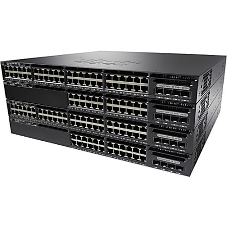 Cisco Catalyst 3650-48T Layer 3 Switch - 48 Ports - Manageable - 10/100/1000Base-T - 4 Layer Supported - WSC365048TQS