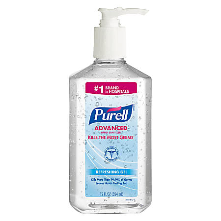 PURELL® Advanced Hand Sanitizer Refreshing Gel, Clean Scent, 12 fl oz Pump Bottle