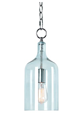Kenroy Home Capri 1-Light Mini Pendant Lamp, Silver/Blue