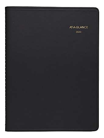 AT-A-GLANCE® 2-Person Daily Appointment Book, 8-1/2" x 11", Black, January to December 2020