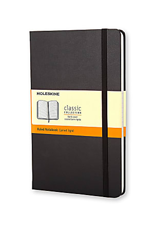 Moleskine Classic Hard Cover Notebook, 3-1/2" x 5-1/2", Ruled, 192 Pages, Black