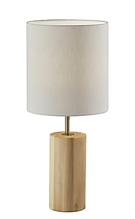 Adesso® Dean Table Lamp, 30-1/2"H, White Shade/Natural Oak Base