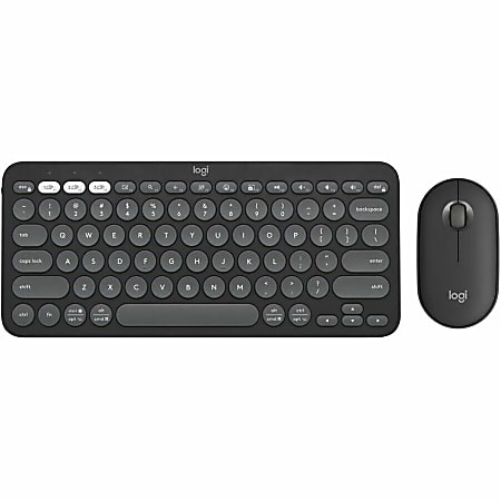 Logitech Pebble 2 Combo, Wireless Keyboard and Mouse, Quiet and Portable, Customizable, Logi Bolt, Tonal Graphite - 920012061
