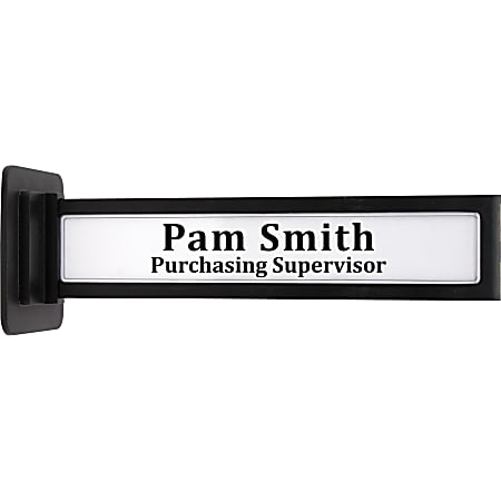 Advantus Pop Out Wall Mount Sign - 1 Each - 3.3" Width x 2" Height - 8.25" Holding Width x 1.38" Holding Height - Self-adhesive - Plastic - Black