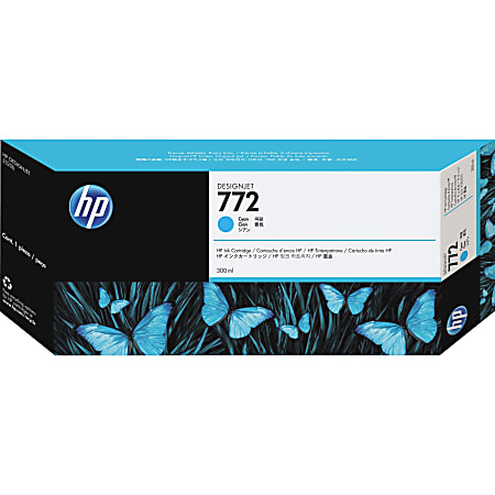 HP 772 DesignJet Cyan Ink Cartridge, CN636A