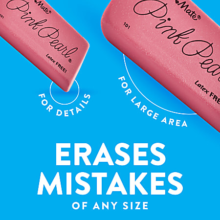 Paper Mate Pink Pearl Erasers Medium Pack Of 3 Office Depot