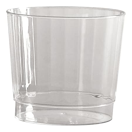 WNA Classic Crystal™ Plastic Fluted Tumblers, Rocks/Squat, 9 Oz, Clear, 12 Tumblers Per Pack, Carton of 20 Packs